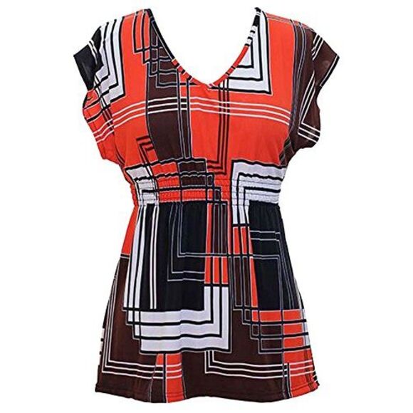 Geometric Print Flowing Top - Picture 4 of 6